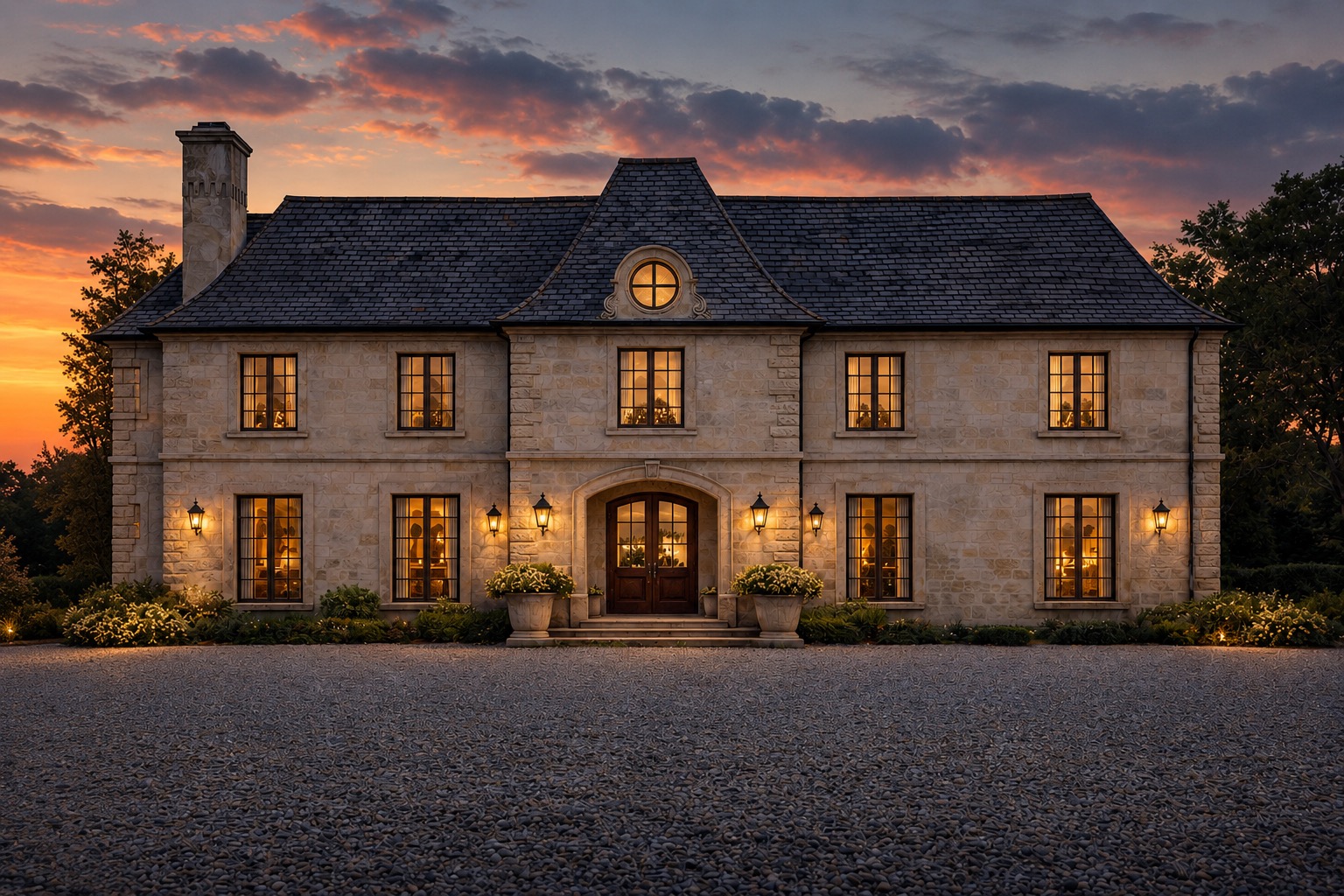 Cruwood Estate at dusk